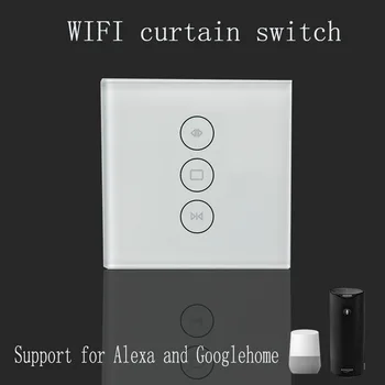 

Wi-Fi curtain switch Uk/EU Glass Panel smart mobile control via Tuya app Work with Amazon Alexa Google home for smart home
