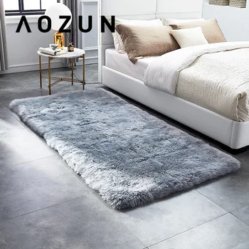 

Custom size real sheepskin rug sheep fur bed slide carpet shaggy sheep fur sofa cushion cover for home decor floor mat