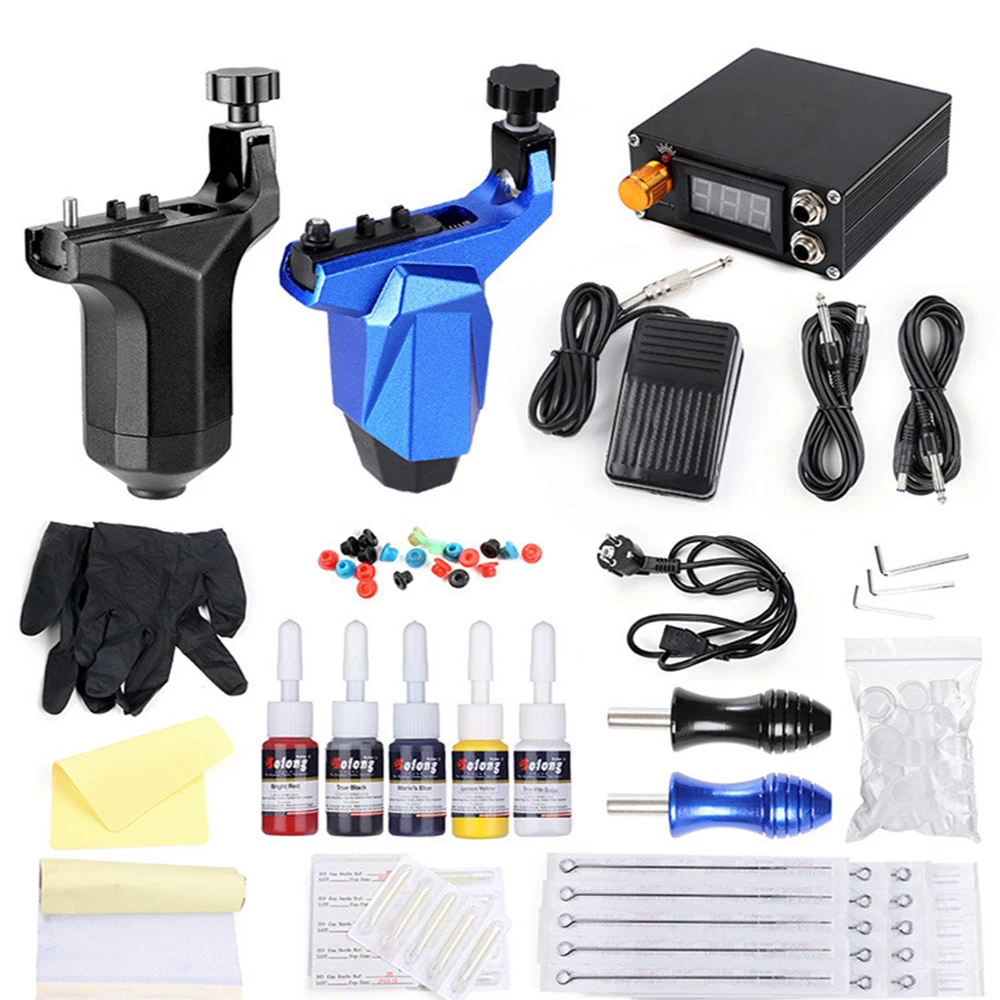 

Professional Rotory Tattoo Machine Style Rotary Gun kit set power supply complete tattoo Gun liner Machine Tattoo Grip Artist