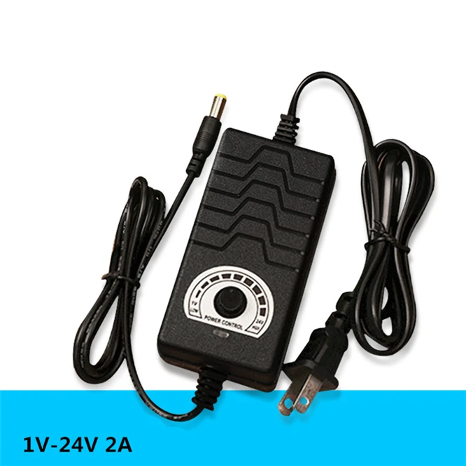 

Hot sale 50 PCS/LOT Universal power adapter Adjustable DC 1V-24V 2A Multiple protection features Regulated supply adatpor