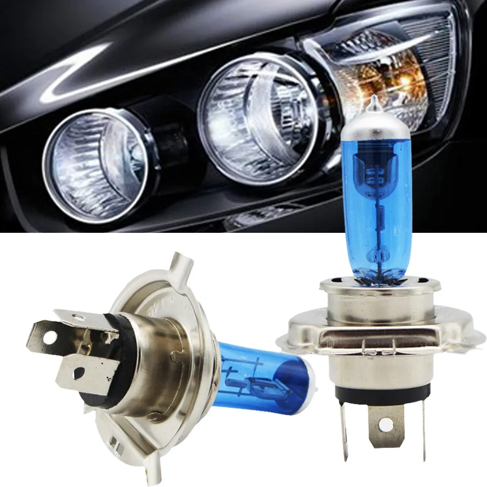 

2pcs Gas Auto halogen lamp bulb Fog Lights Headlight H4 100W Halogen Light Bright White Car Headlight Bulbs Bulb Lamp 12V 5000K
