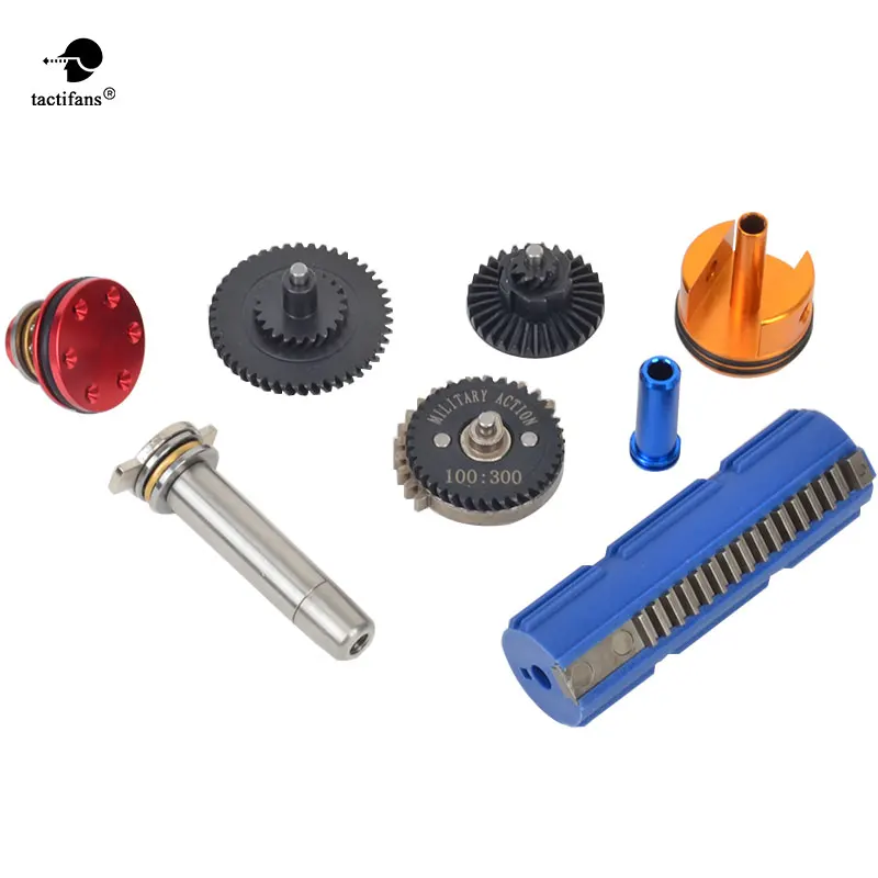 

Tactifans 100:300 Super High Speed Gear 15 Teeth Piston Cylinder Piston Head Spring Guide Nozzle Full tune up kit for G36