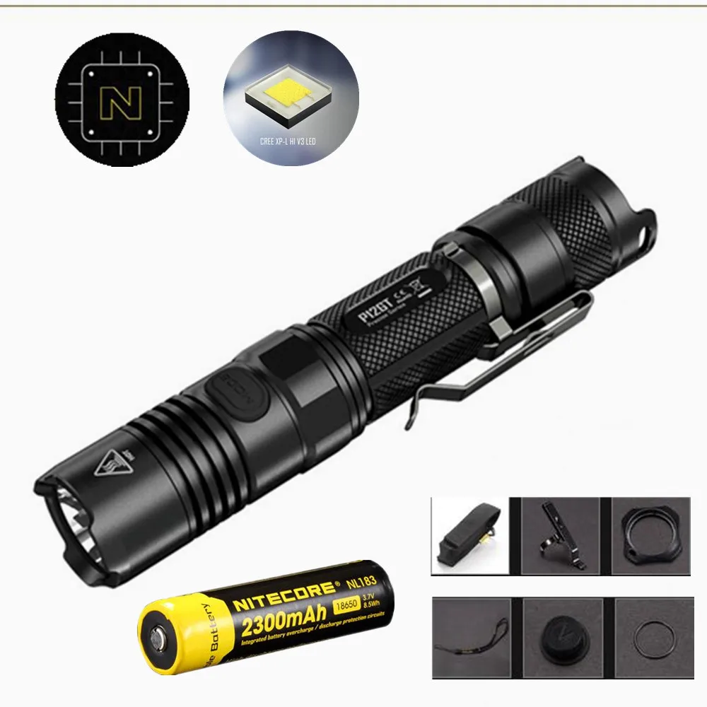 NITECORE P12GT LED Flashlight 7 modes CREE XP-L HI V3 LED 1000 lumens with Nitecore Nl183 2300mah 18650 battery NITECORE P12GT LED Flashlight 7 modes CREE XP-L HI V3 LED 1000 lumens with Nitecore Nl183 2300mah 18650 battery