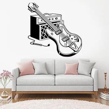 

Rock And Roll Wall Decal Music Lover's Headphone Guitar Wall Sticker Teen Boys Girls Room DIY Party Decor Mural Note Record DA31