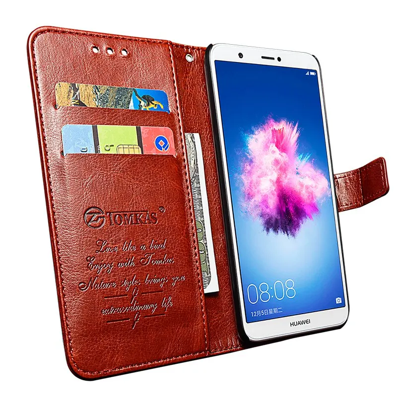 TOMKAS Wallet Case For Huawei P Smart Cover Case Enjoy 7s Vintage Leather Flip Phone Bag Coque Cover For Huawei P Smart Cases (8)