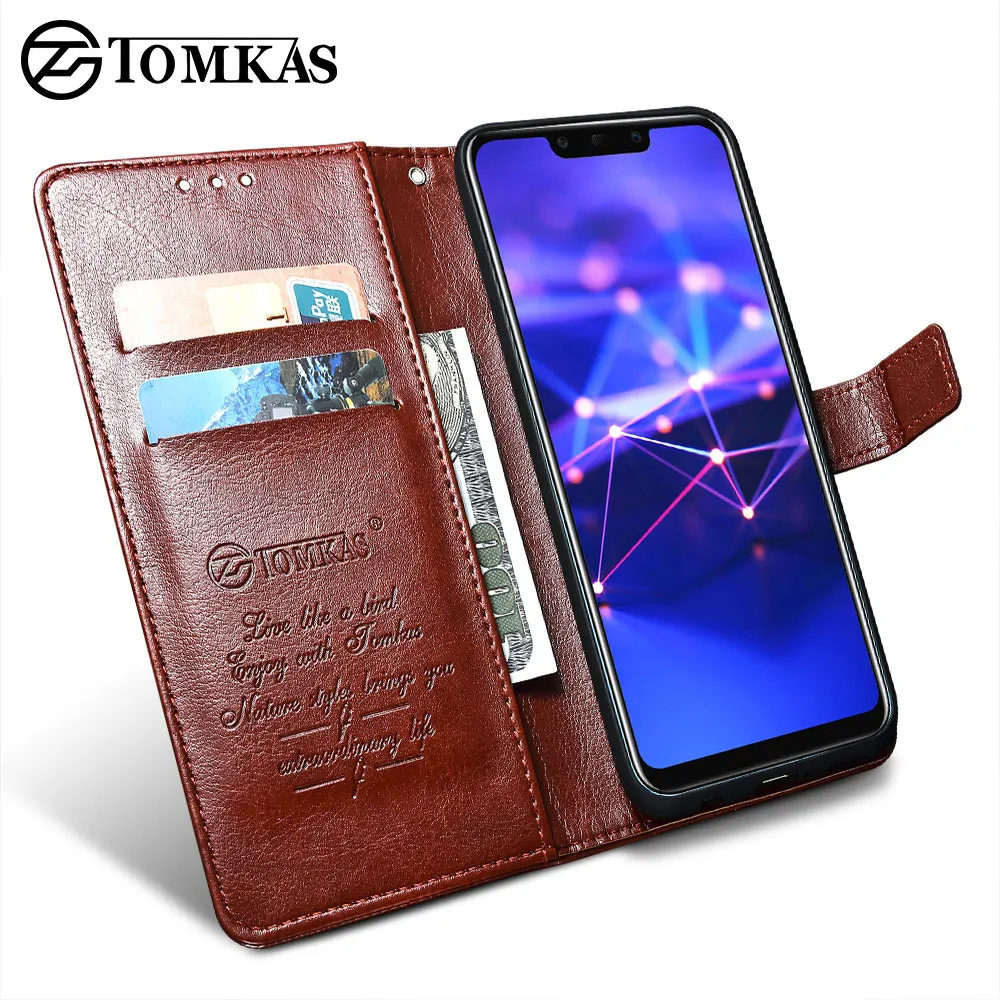 TOMKAS Luruxy флип чехол для Huawei Mate 20 Lite 360 Защитный кошелек телефона силиконовый +