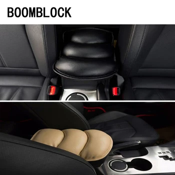 

BOOMBLOCK 1cps Car Rest Armrest Box Pad Leather For Audi A4 A3 A6 C6 B7 B8 B5 Q5 Seat Leon Ibiza Skoda Fabia Yeti Accessories