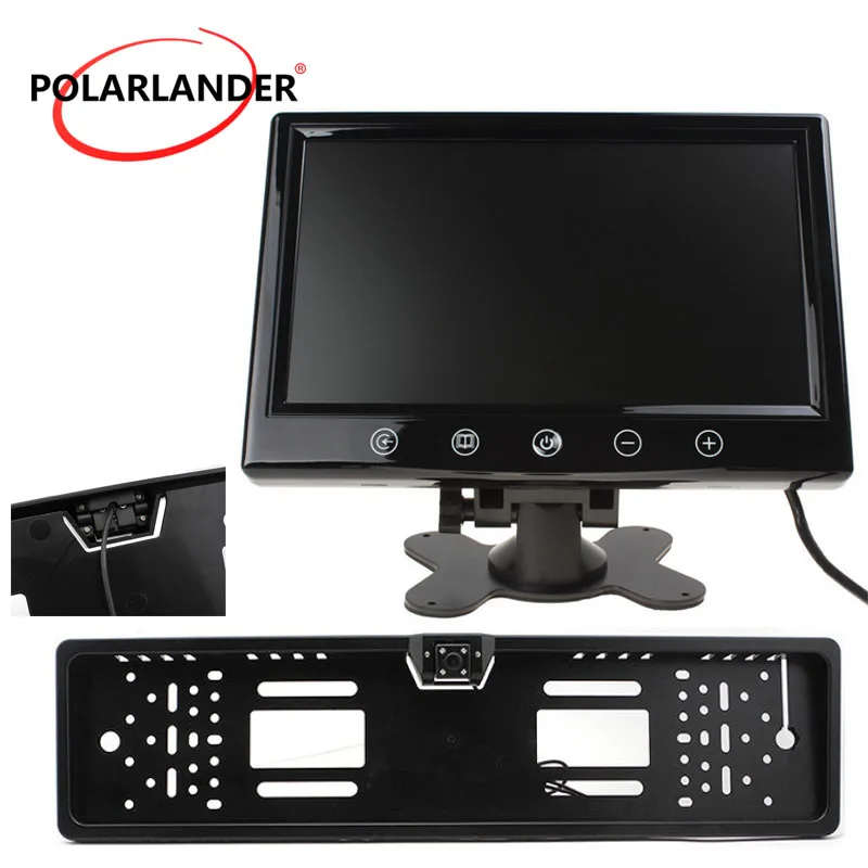 " TFT монитор автомобиля серебристый/черный HD Desktop Реверсивный Камера Беспроводной передатчик Парковка монитор 16 Светодиодный Европейский лицензии тарелка