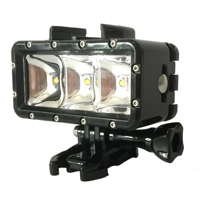 Для GoPro аксессуары подводный светильник для дайвинга водонепроницаемый светодиодный видео светильник батарея и крепление для GoPro 5 4 Xiaomi Yi SJCAM SJ4000 Air