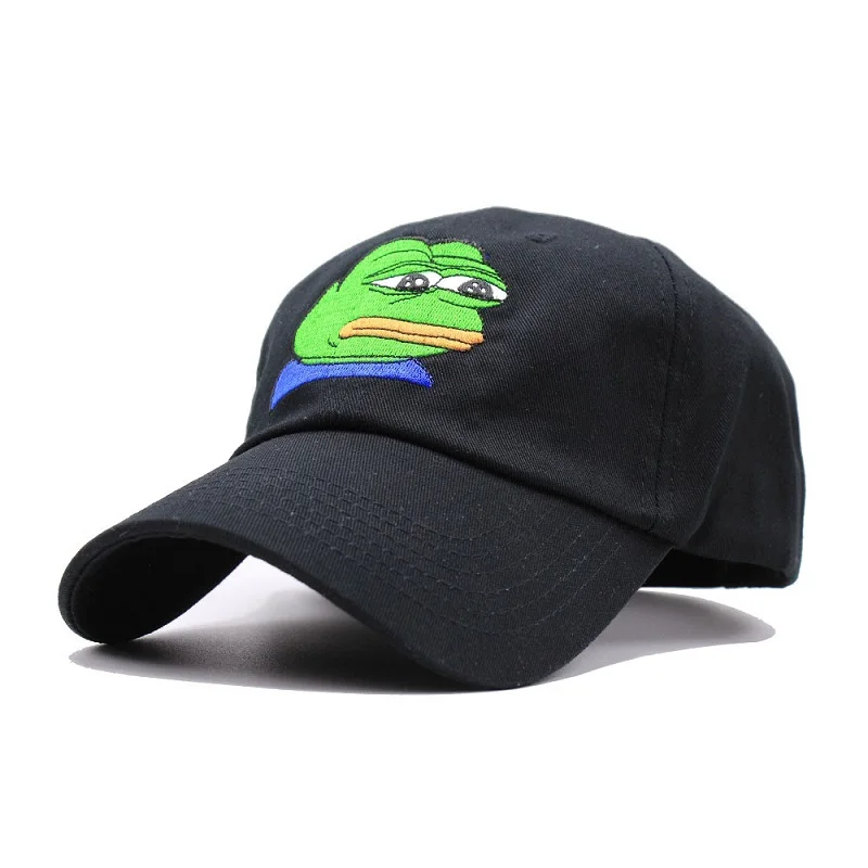 Новый Вышивка тачку лягушка папа Snapback Бейсбол Кепки Изогнутые Билл зеленая Pepe