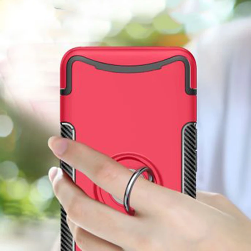 

Carbon Fiber Case For OPPO FindX R9 R9S Case For OPPO Find X Cover For OPPO R11 R11 plus Youth Shell soft Ring armor Back Case