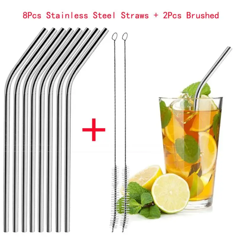 

TENSKE 8 Long Stainless Steel Drinking Straws Fits 20 Oz & 30 Oz Cups Free Cleaning july 13