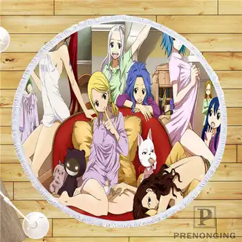 

Custom DIY Customized Microfiber Fabric fairy_tail (1)@1 Round Beach Blanket Towel Printed on Demand 150cm #19-01-28-100