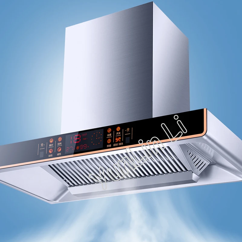 Kitchen Ventilator Smoke Exhaust Ventilator Large Suction Household Range Hood Stainless Steel Smoke Exhauster CXW-268-EQ07