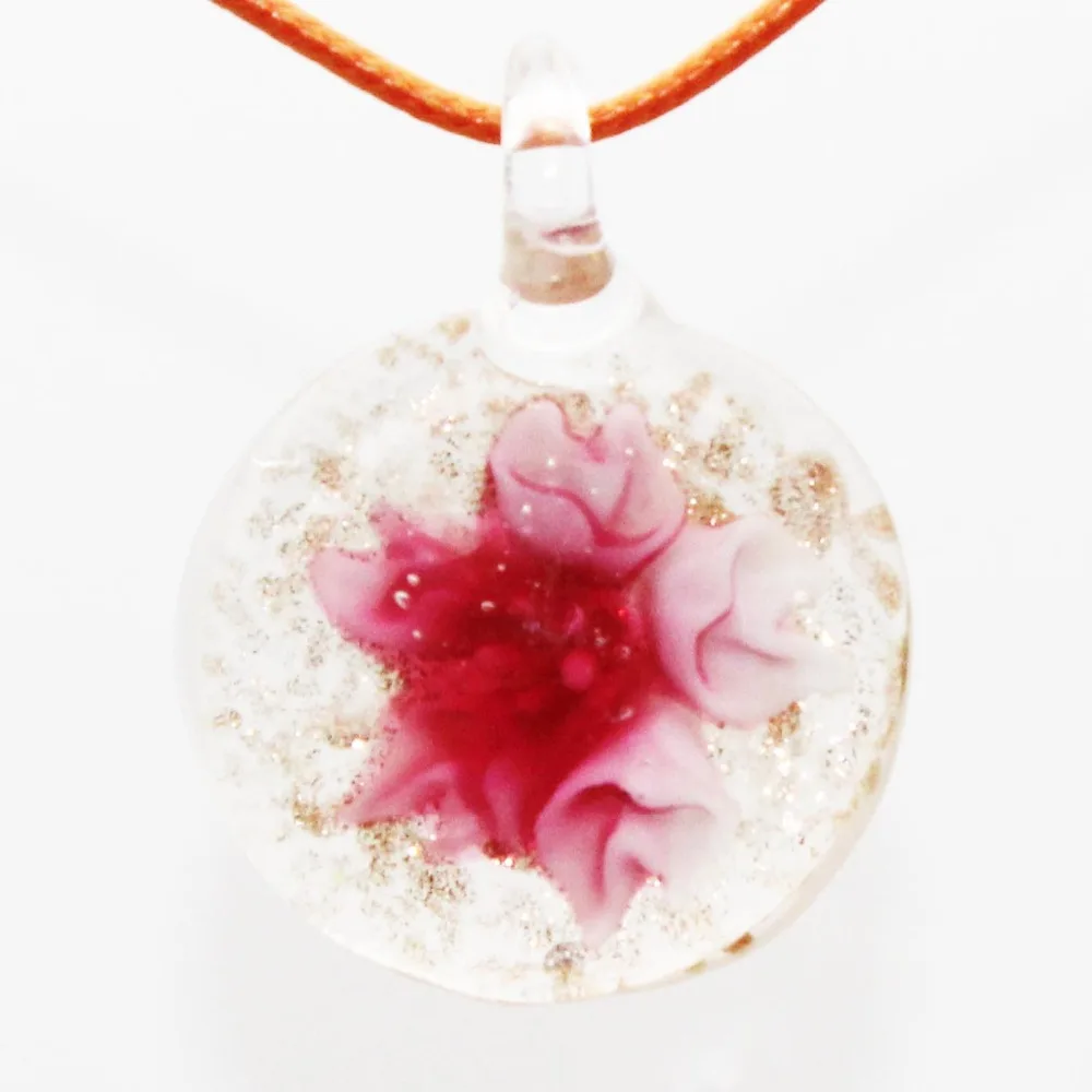 1 шт., ювелирное изделие из стекла Утренней славы, цветочный кулон из венецианского стекла, стеклянный кулон, ожерелье