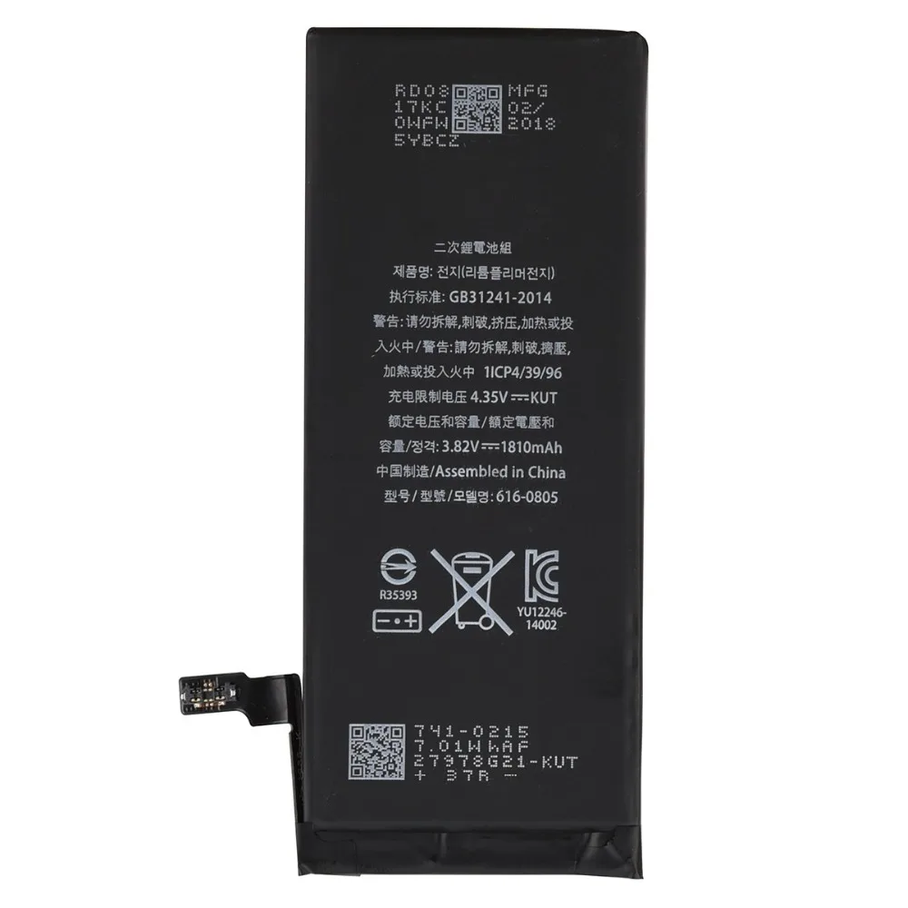 

2018 AAA+ Built-in Lithium Battery For iPhone 6 Replacement Accumulator 1810mAh Mobile Phone Battery For Iphone 6 Li-ion Battery