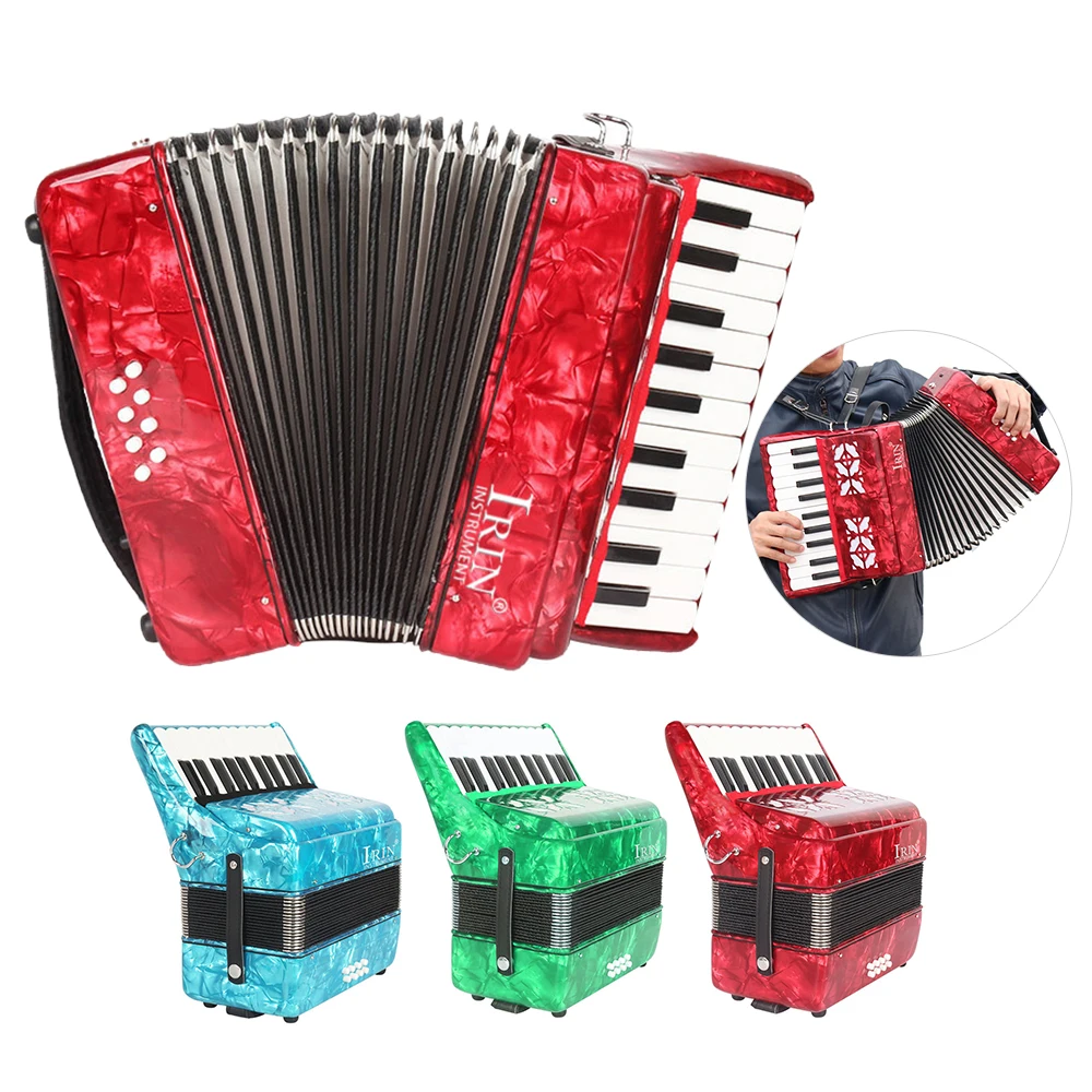 IRIN 22-Key 8 басовый фортепианный аккордеон с ремешками перчатки, Чистящая салфетка обучающая для студентов начинающих Childern
