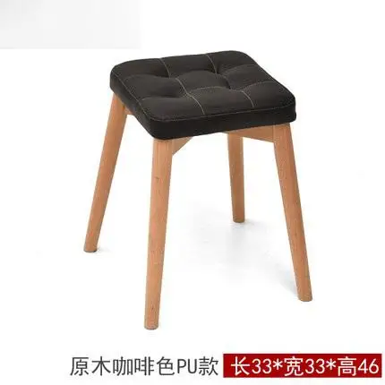Креативный стул дома твердая древесина обеденный стол ткань туалетный стул мода макияж барный стул - Цвет: Color 18