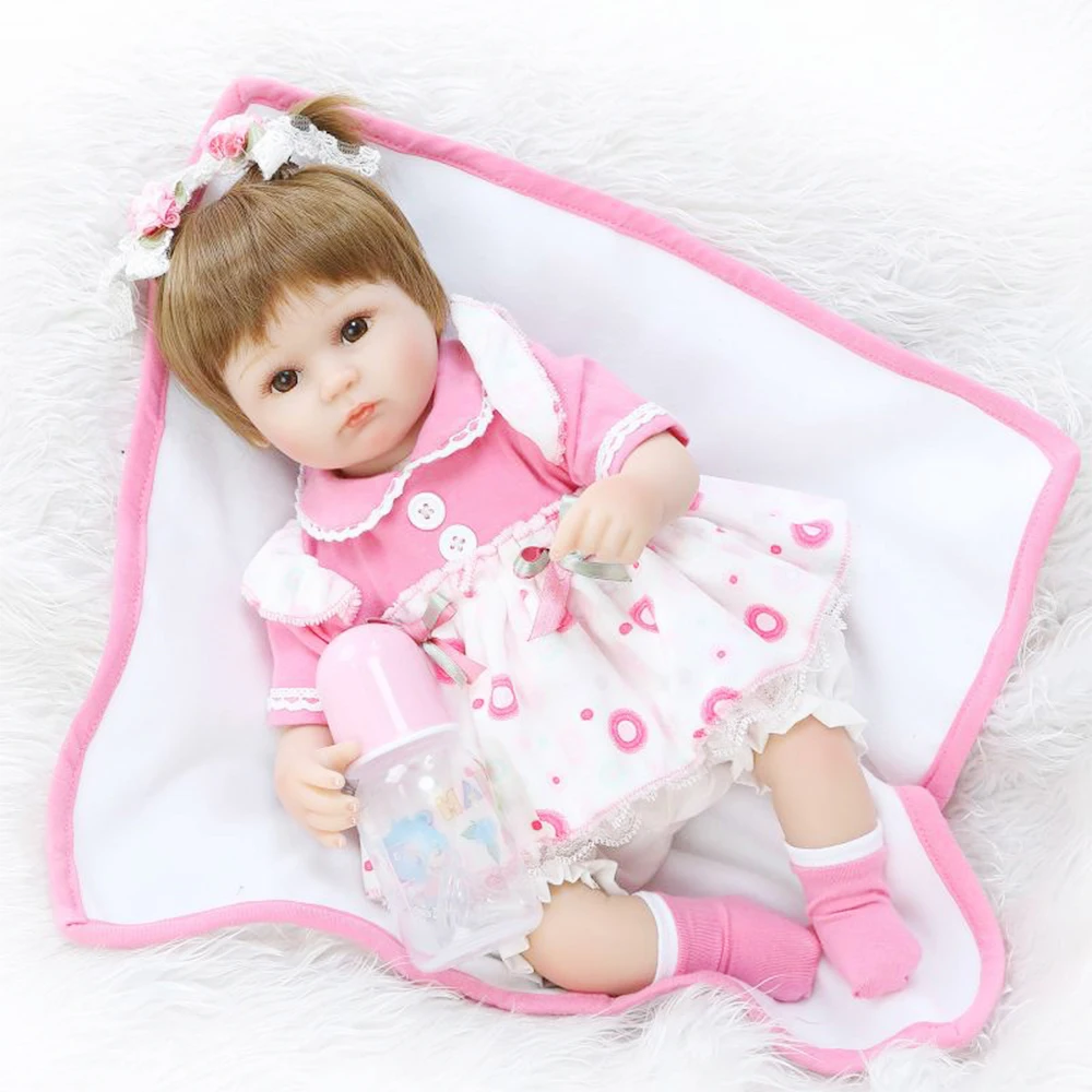 

42cm Reborn Baby Doll Silicone Body Lifelike Toddler Bonecas Girl Baby Alive Dolls Toys Kids Brinquedos Toy For Birthday Gift