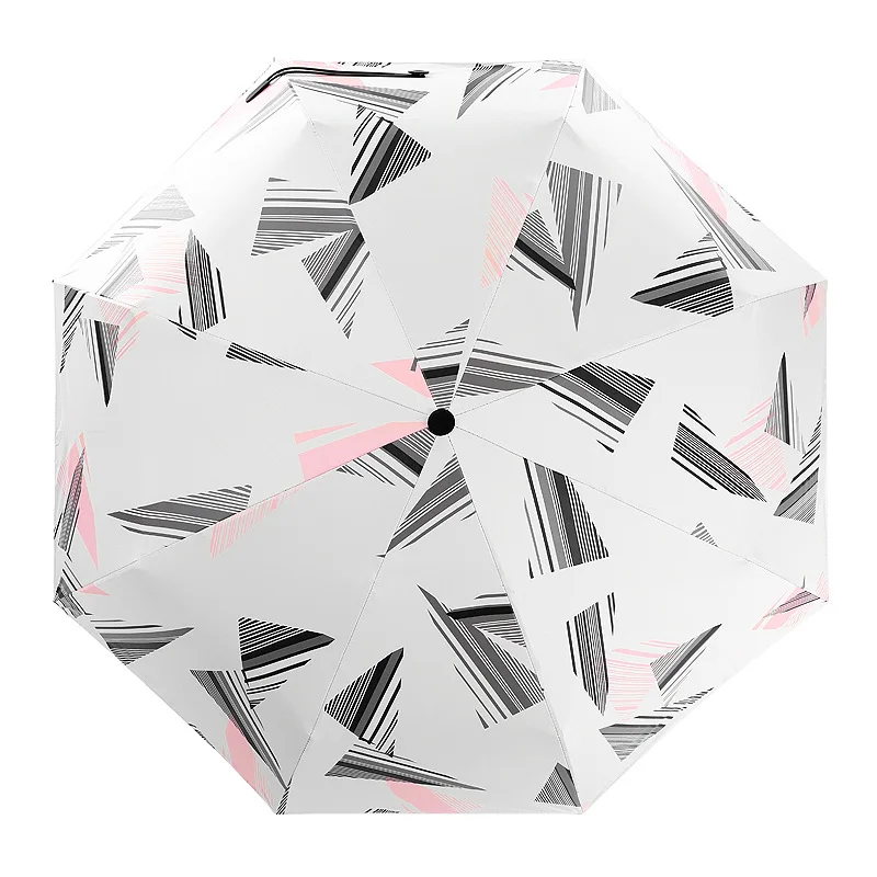 Геометрические узоры 3 складной зонтик женский портативный зонтик девочки Анти-УФ ветрозащитные солнечные зонтики для дождя 10 к зонтик - Цвет: 01