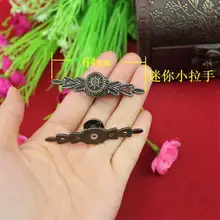 50Pcs Mini long handle 64mm alloy handle drawer pulls jewelry box handle antique handle