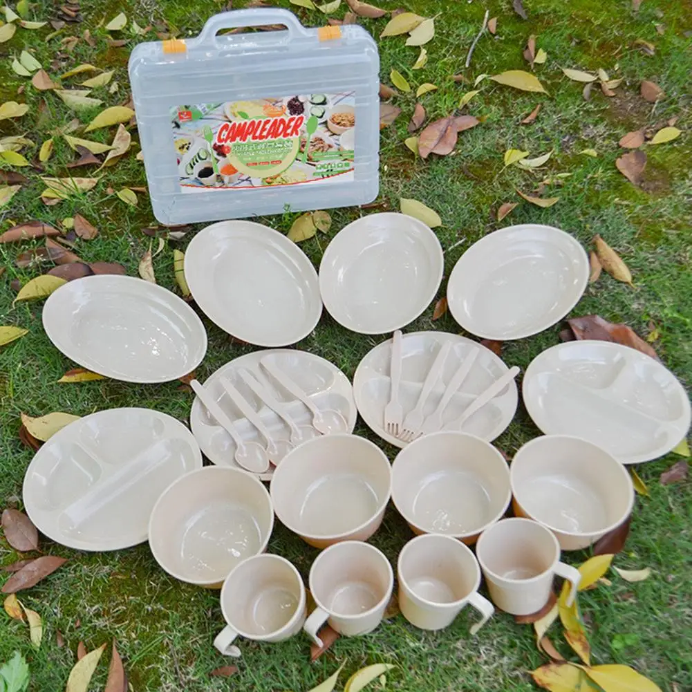 Livre do Piquenique Conjunto de Mesa Protecção do Ambiente Conjunto de Talheres com Caixa de Armazenamento 4 ao ar Pessoa Econômico Portátil 3 4 ao ar livre Do Piquenique Pessoa