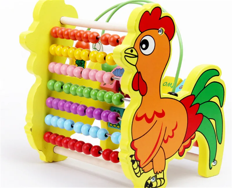 

New wooden toy Color box colorful abacus frame wooden shelves are calculated baby toy free shipping