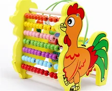 New wooden toy Color box colorful abacus frame wooden shelves are calculated baby toy free shipping