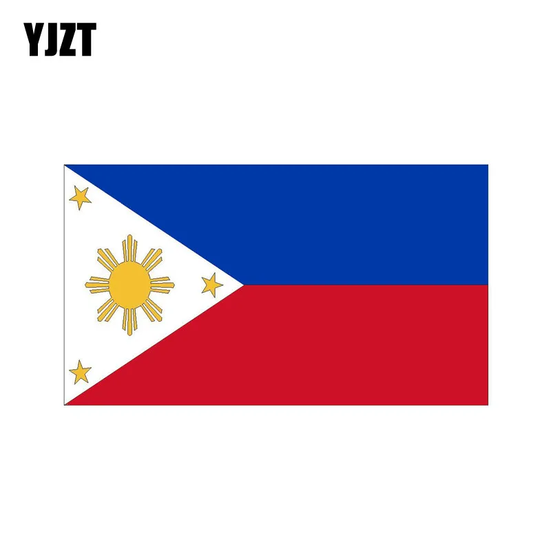 

YJZT 13.9CM*7.8CM Reflective Car Sticker Philippines Flag Helmet Decal 6-0756