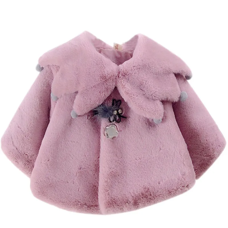 Милое стильное пальто для маленьких девочек; теплые вечерние платья принцессы для снежной погоды; Осенняя детская накидка; верхняя одежда - Цвет: Лаванда