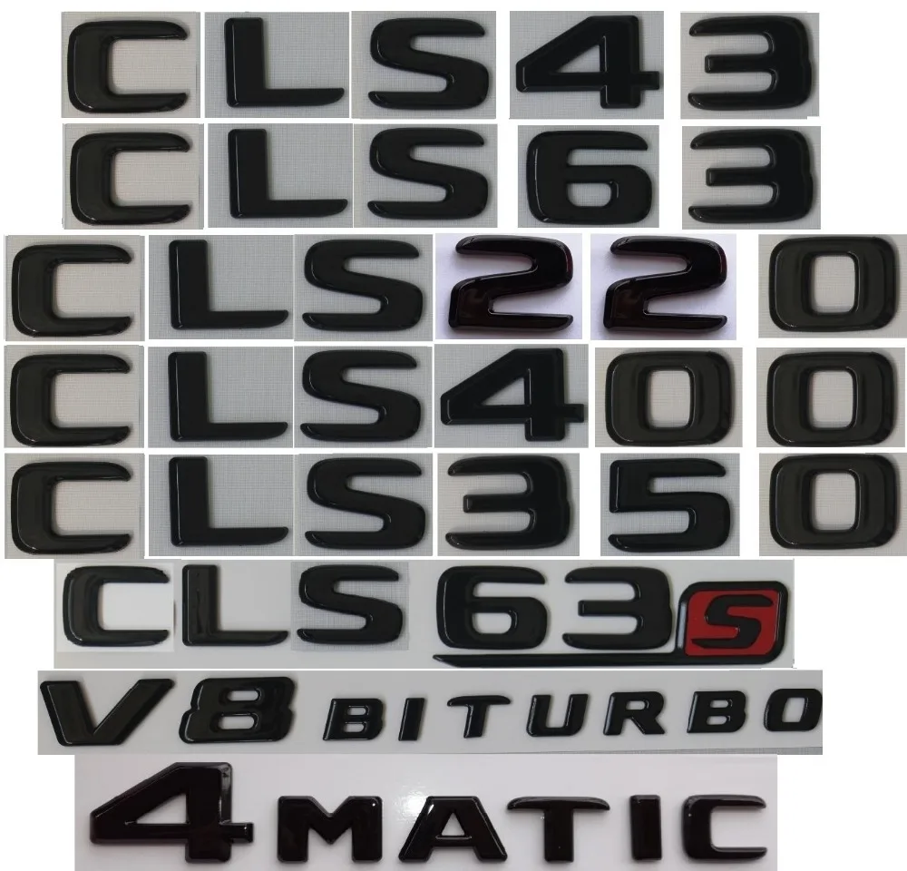 Глянцевые черные эмблемы для багажника Mercedes Benz CLS63 CLS55 CLS63s AMG CLS220 CLS400 CLS500