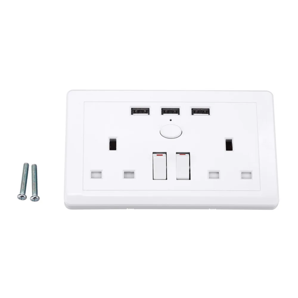 Многофункциональная электрическая розетка с 3 USB портами 110 ~ 250 В переменного