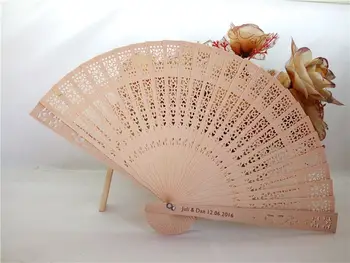 

50 Pcs/ Lot Custom Personalized Name And Date Elegant Folding Silk Fabric Hand Fan(fan +Customized)