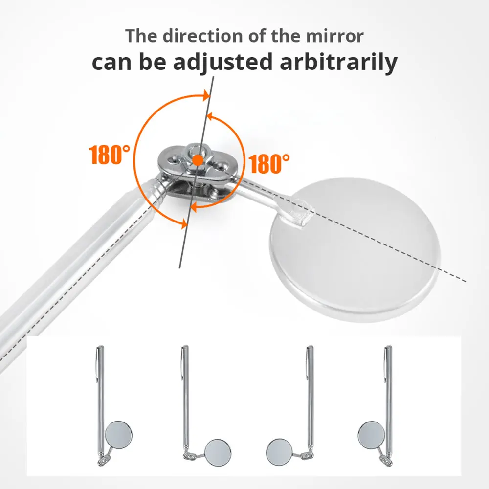 Зеркало для осмотра телескопическое долговечное зеркало обнаружения поворотное складное зеркало универсальное механическое