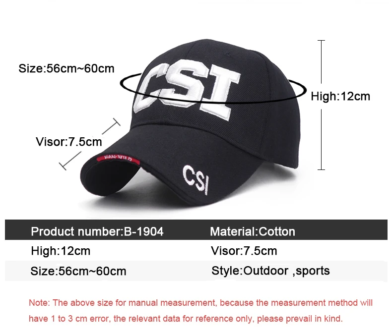 Новинка Csi, армейская тактическая мужская Кепка, уличная стильная бейсбольная кепка с вышитыми буквами, мужская повседневная Кепка Snapback, Кепка для папы