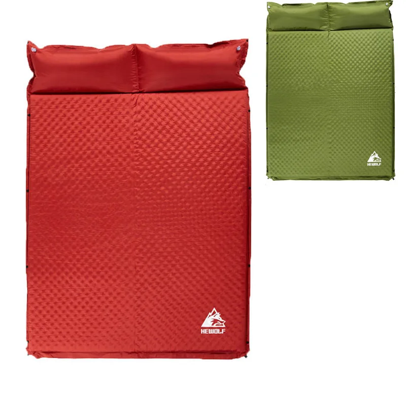 2Pcs/1lot!HEWOLF outdoor thick 5cm automatic inflatable cushion pad outdoor tent camping mats inflatable bed mattress 2colors