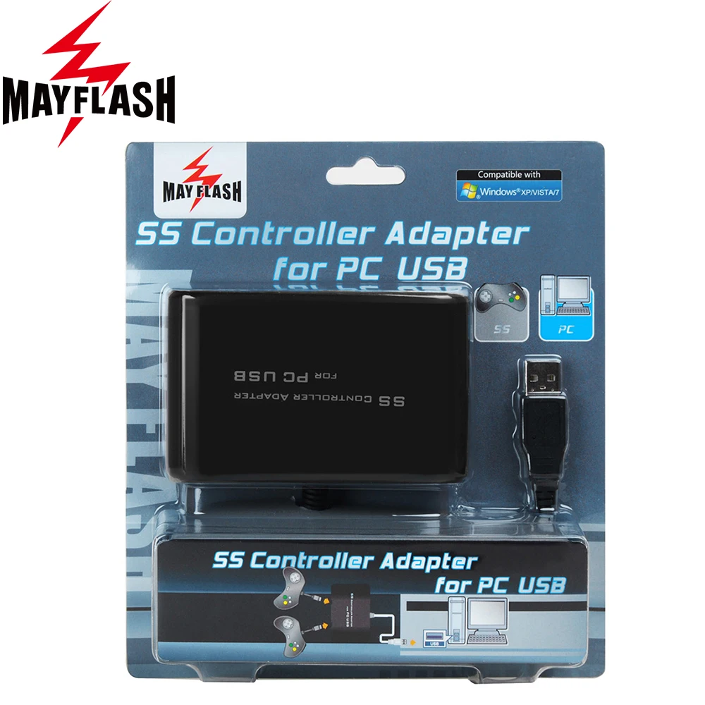 MayFlash для Sega Saturn SS контроллер игровой коврик к ПК USB адаптер двойной порт