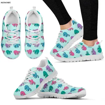

INSTANTARTS Cute Cartoon Animal Lazy Sloth Printing Female Running Shoes Outdoor Walking Sports Gym Sneakers Breath Gym Shoes