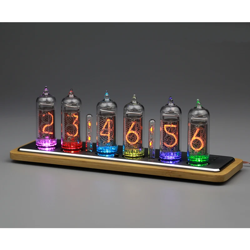 Светящиеся часы ультра-тонкие умные wifi IN-14 электронные часы с трубкой цифровые часы Woord base