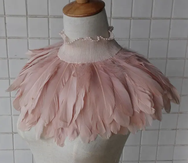 

Free shipping amazing goose feather capelet # FC15032