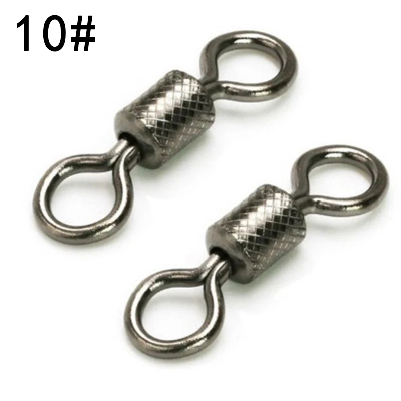 

50pcs Fishing Barrel Bearing Rolling Swivel Ring Lure Connector Bean Buckle Set