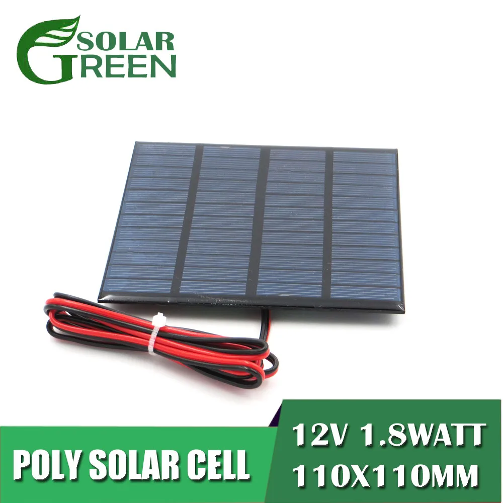 

DIY Battery Charger 1.8Watt 12V 150mA extend cable Solar Panel Polycrystalline Silicon Module Mini Solar Cell wire toy