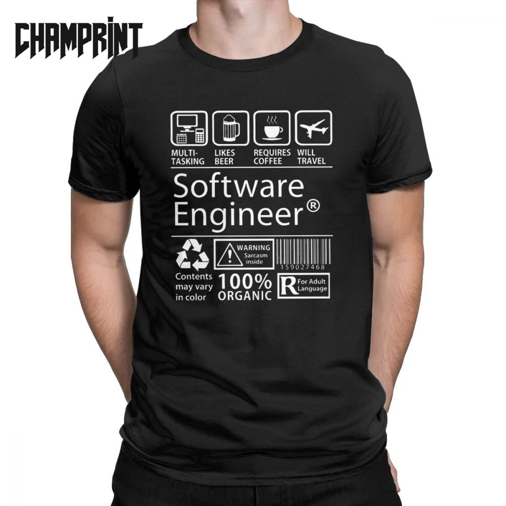 

Software Engineer Programming T-Shirt Men Eat Sleep Code Repeat Programmer Developer Awesome Cotton Tees T Shirt Plus Size Tops