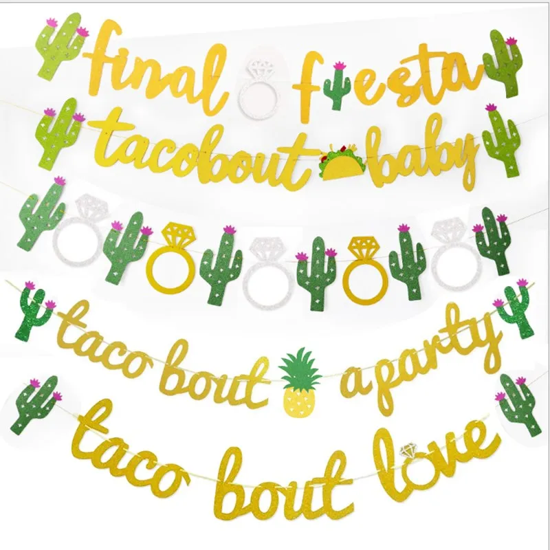 

1set Cactus Letter Banner Garland DIY Wall Hanging Banners Decoration For Home decor Birthday Party Children's Day Summer Party