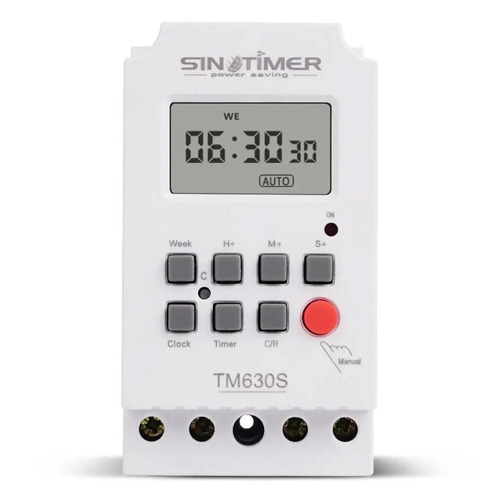 

SINOTIMER TM630S-2 7 Days Weekly LCD Digital Programmable Timer Switch With Interval 1 Second Power Direct Output