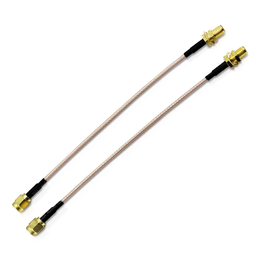 

BIFI-2x Antenna Cable SMA Female to SMA Male F/M Connecting Cable Adapter Gold+Black