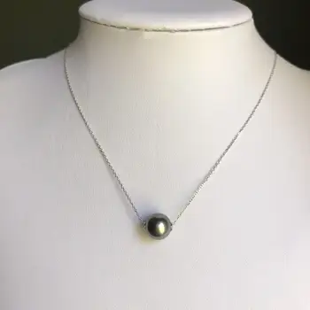 

Floating Pearl Necklace ,Tahitian Pearl Necklace,Black Pearl Necklaces,S925