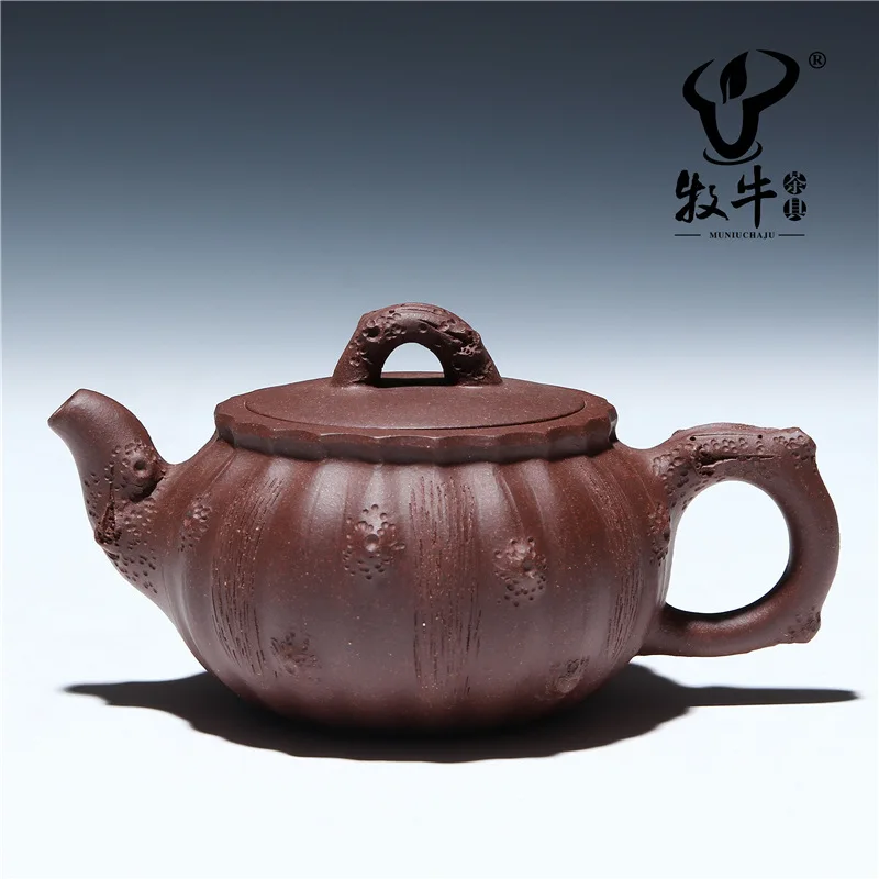 

New teapot wholesale Yixing peach purple gold ore sand pile pot 150 ml famous teapot custom