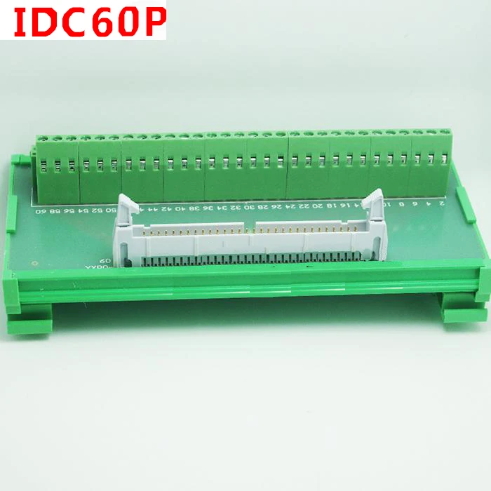

IDC60P male socket to 60P terminal block breakout board adapter PLC Relay terminal station DIN Rail Type