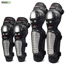 WOSAWE 4 шт./компл. Нержавеющая сталь локоть наколенники s мотоциклетные наколенники броня для гоночного мотоцикла Защитное снаряжение для коленей протектор комплект